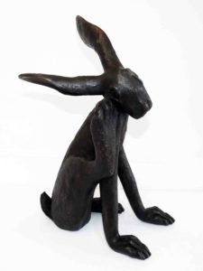 Libby Edmondson Bronze Resin 'Scrattin Hare'