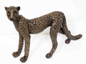 Libby Edmondson Bronze Resin 'Standing Cheetah'