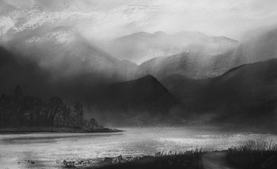 ‘In What Distant Reigns from Skies’ – Borrowdale from Derwentwater Signed Limited Edition Print by Daniel Cooper