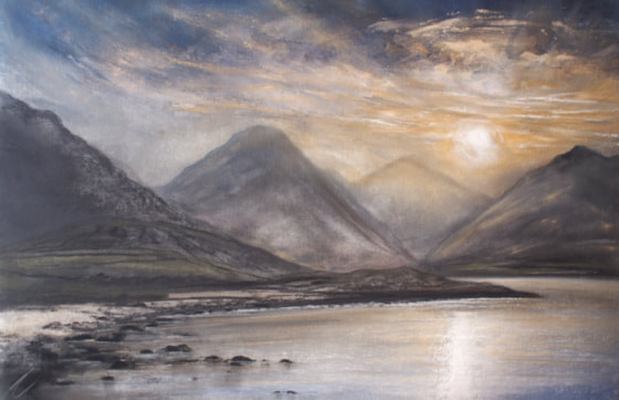 ‘Northern Arcadia’ – The Wasdale fells; Great Gable and Yewbarrow from Wastwater, Signed Limited Edition Print by Daniel Cooper