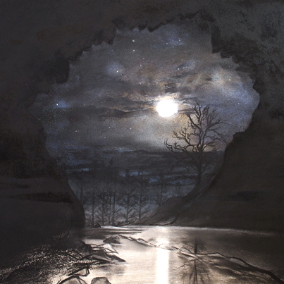‘Shrouded in Lucidity’ – Full moon from inside the Rydal cave, Signed Limited Edition Print by Daniel Cooper