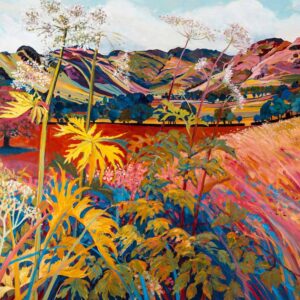 Libby Edmondson Greeting Cards 'Fields and Mountains'. Pack of 6