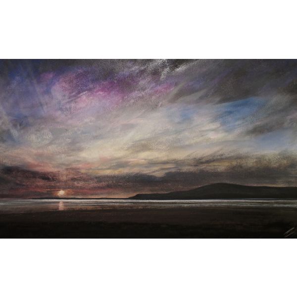 Utopian Motion – Sunset, Black Combe from Askam pier, Cumbria, Signed Limited Edition Print by Daniel Cooper