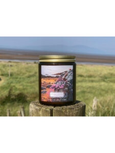 COAST candle by Fern & Fell, featuring Libby Edmondson Artwork: Sea Pinks