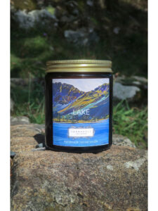 LAKE candle by Fern & Fell, featuring Libby Edmondson Artwork: Buttermere ii