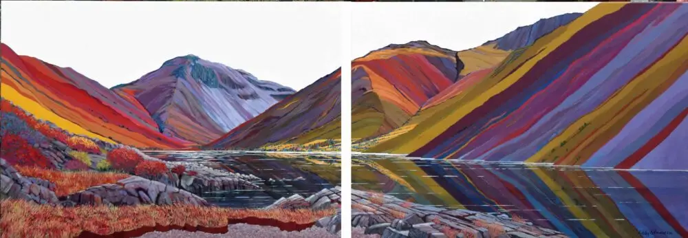 ‘Wastwater, Reflections’ Diptych by Libby Edmondson