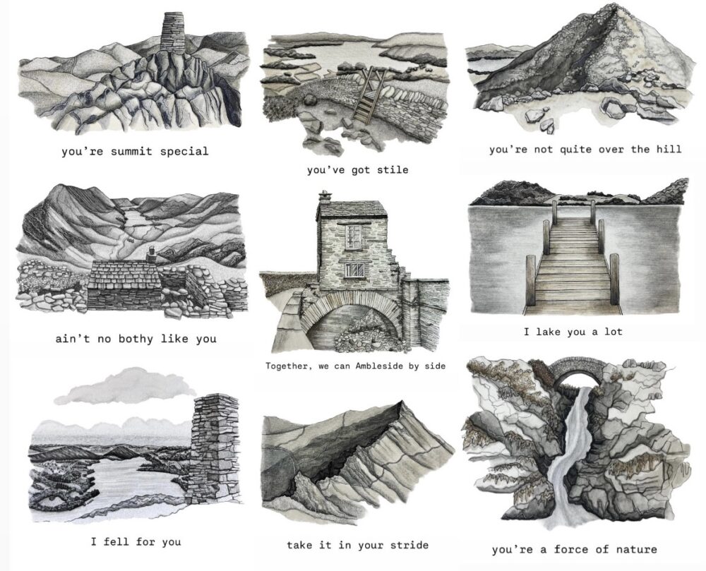 Complete Lake District Collection, A6 cards by Beth Tidmarsh ( Beth Draws Buildings )