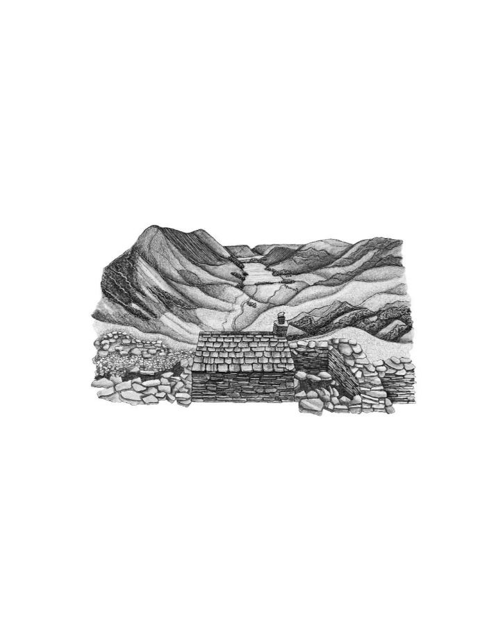Warnscale Bothy print by Beth Tidmarsh ( Beth Draws Buildings )